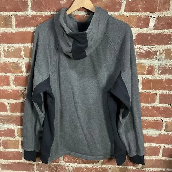 Men’s Under Armour Coldgear Hoodie Sweatshirt Large Gray Black Fitted - Picture 4 of 5